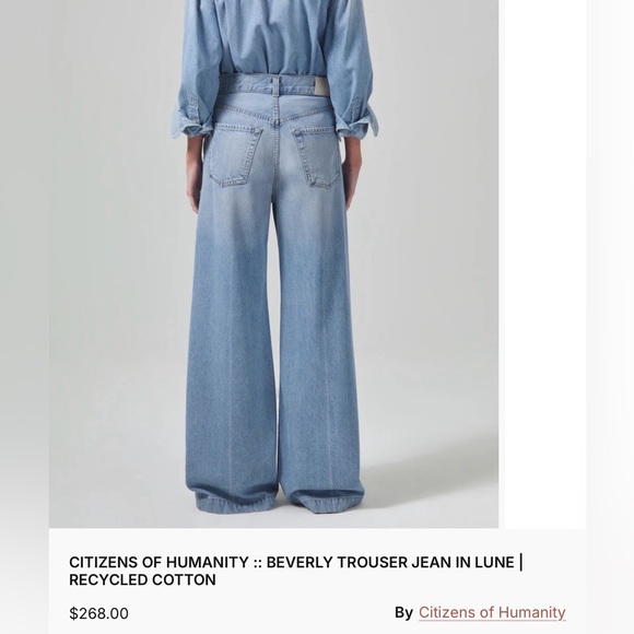 Evereve Citizens of Humanity Beverly Jeans Size 30 Wide Leg Denim High Rise NWT - Picture 14 of 14